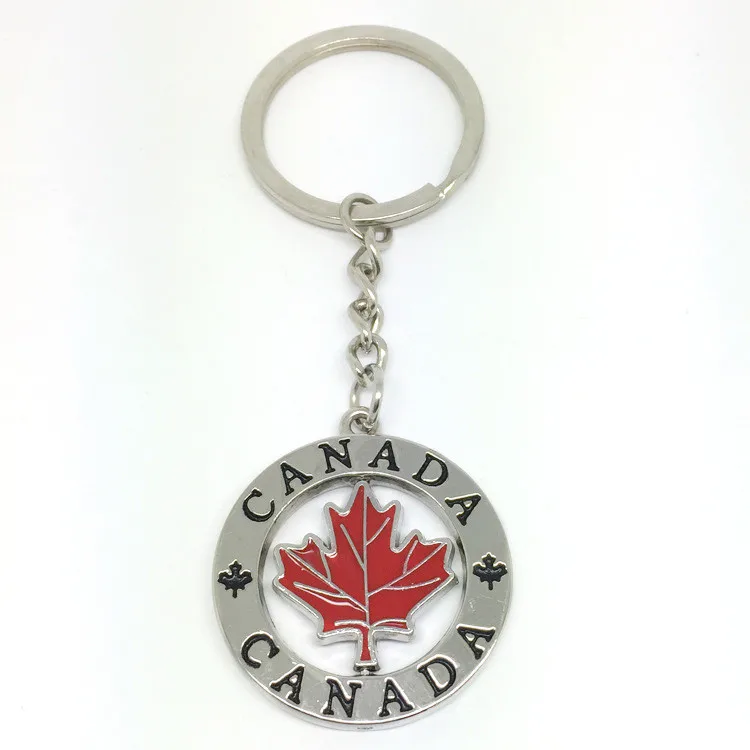 Custom Metal Canada Maple Leaf Keychain,Canada Flag Keychain Buy Flag