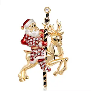 fashion New Arrival Enamel Christmas Jewelry Brooch Boot Deer Tree Cartoon Merry Christmas Brooches 11 styles