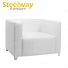 quick ship retro style single seat faux leather rental wedding sofa