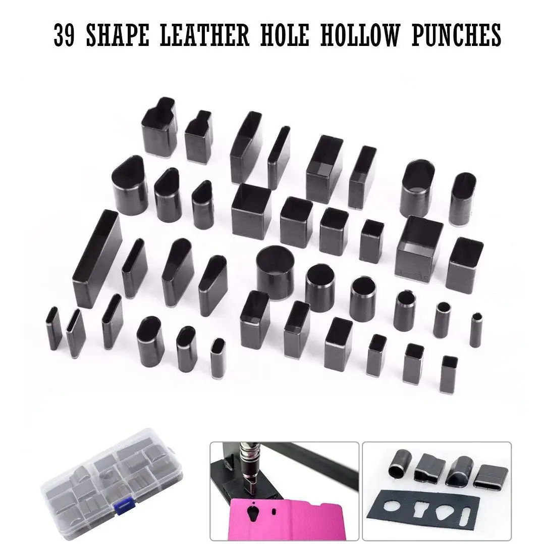1 Sets Hole Hollow 39 different Shape Cut Punch Handmade Leather Craft Tool SSS
