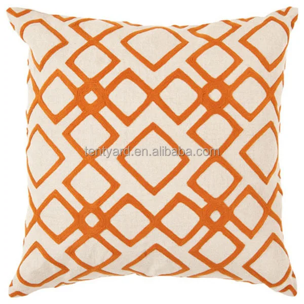 Orange And White Geometric 100 Polyester Fabric Design Throw