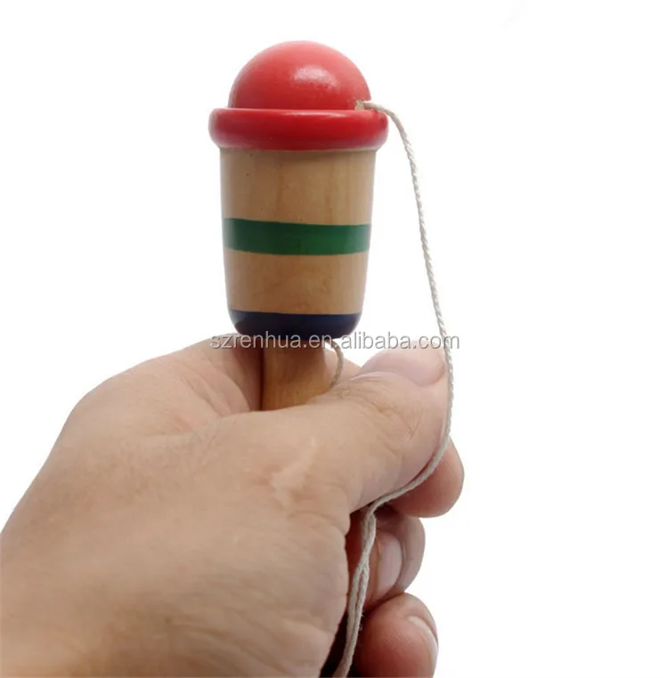 Traditional Wooden Kids Ball and Cup Catch Skill Game Hand Eye Coordination Toy 