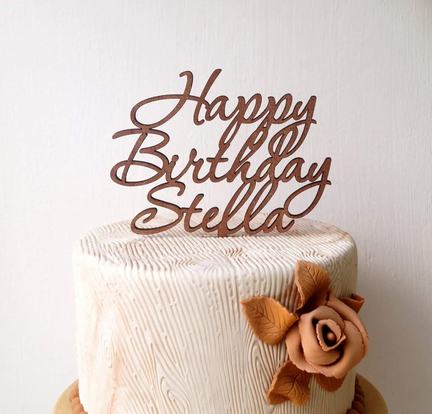 Cake Topper Personalized Happy Birthday Custom Name Wood Acrylic  Cake Topper Cupcake Topper Happy Birthday