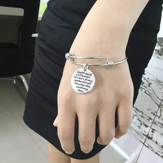 simple stainless steel Expandable Bangle Bracelet