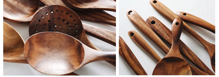 teak utensil set