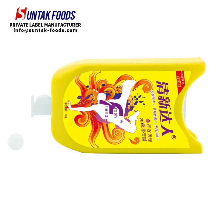 Stevia Confectionery Sugar Free Mints Sweets In Pp Dispenser Foodstuff Snack Candy Mints For