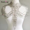 Rhinestone applique bodice collar for wedding patch WDP-119