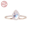 sterling silver rings wholesale rainbow moonstone ring tear drop moonstone ring