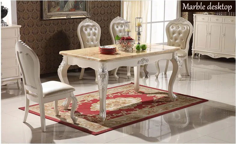 Antique Style Italian Dining Table, 100% Solid Wood Italy Style Luxury Dining Table Set o1238