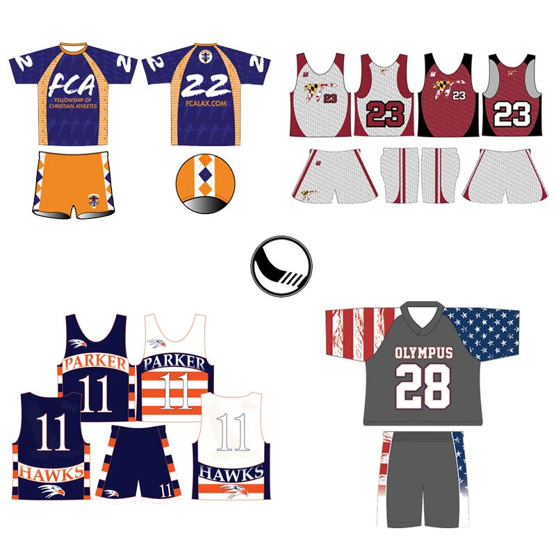 Custom Cheap Sublimation Team Men Usa Hole Porthole Mesh Lacrosse