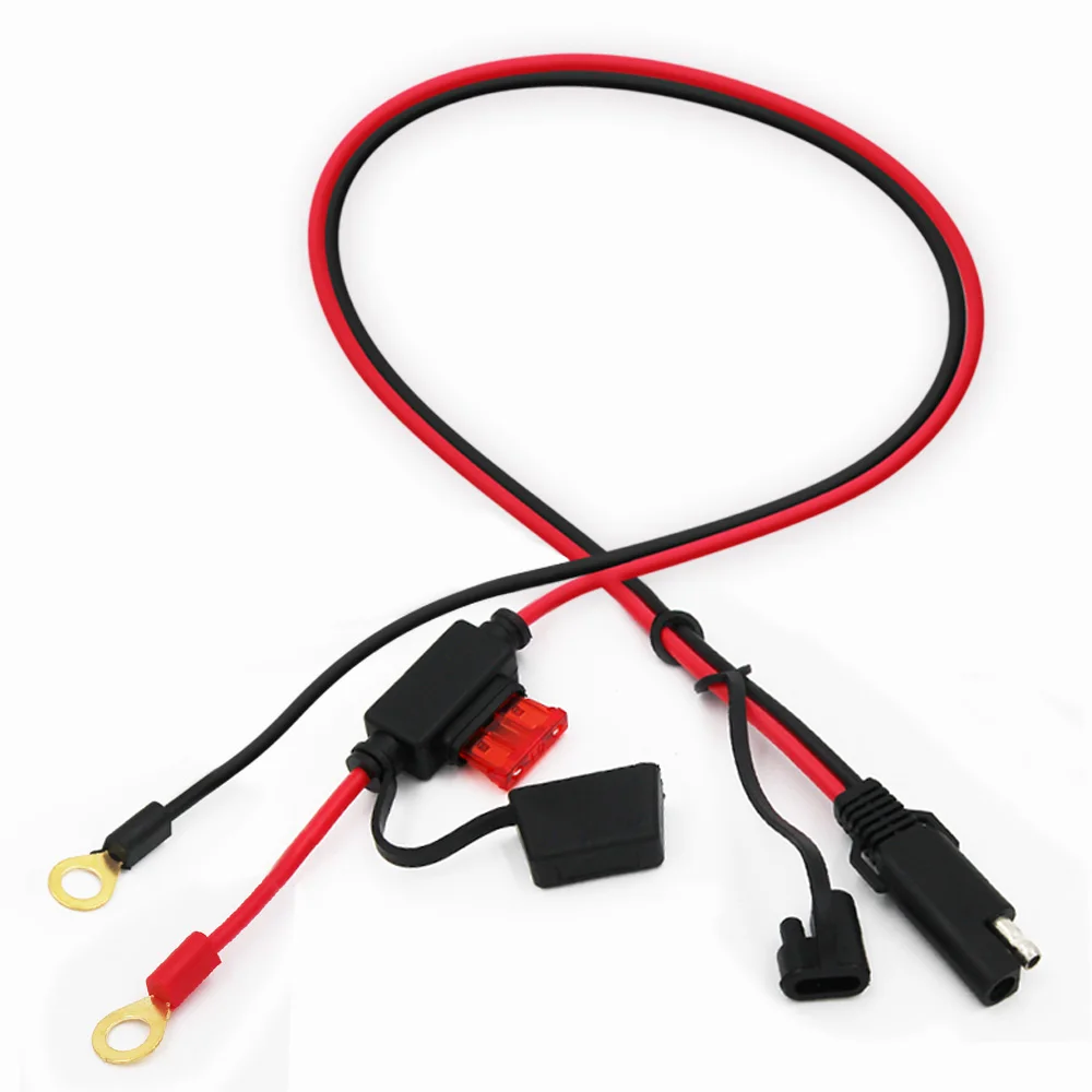 SAE DC Power Automotive Connector Cable Y Splitter 1 to 2 SAE Extension Wire Harness 16AWG 2ft 
