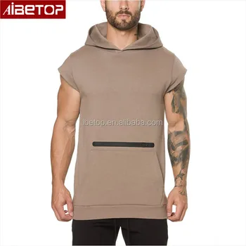 cut off sleeve hoodie