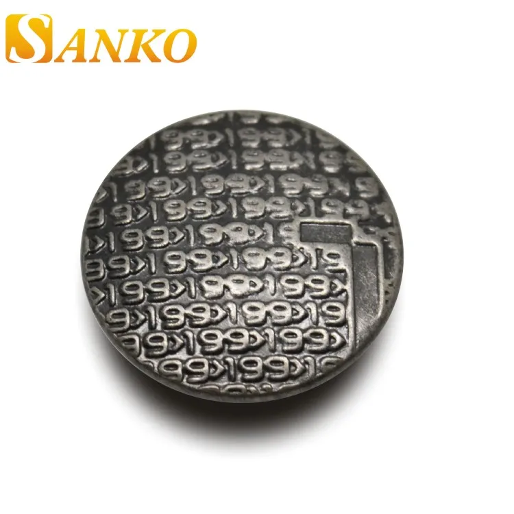 Customized New Style Ecofriendly Denim Jeans Buttons Metal Shank Brass