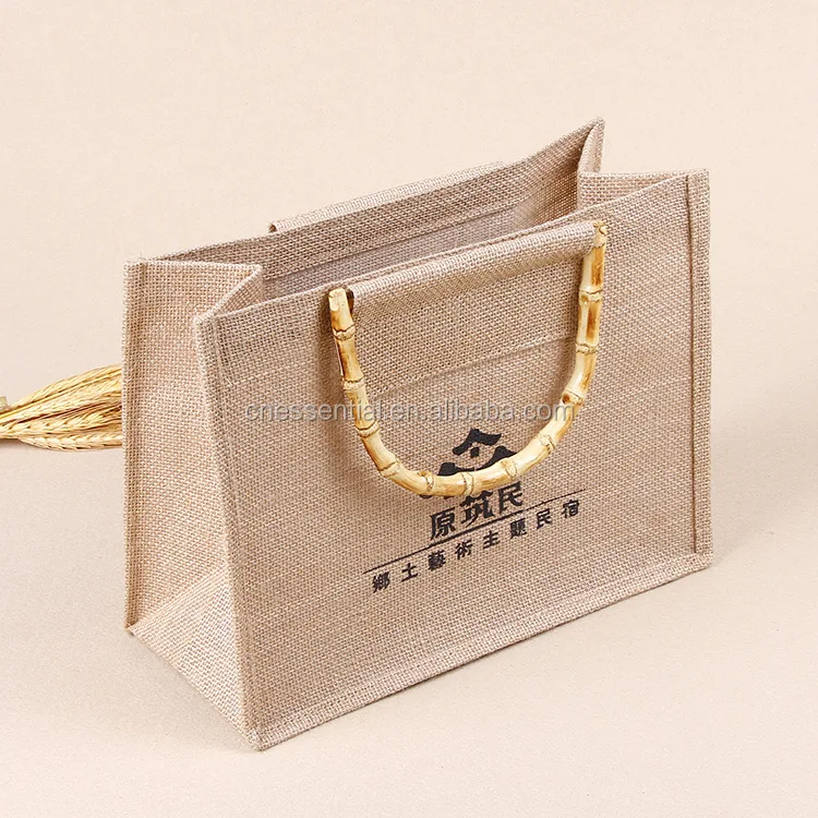 jute bag with bamboo handle