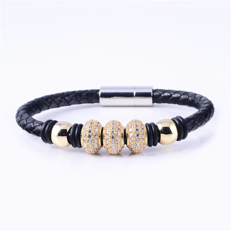 2019 New Arrival Design Jewelry Leather Bracelet With Buckle Copper