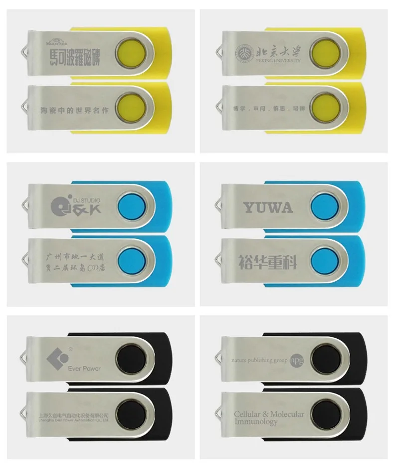 Colour Metal USB Wholesale Pendrive Creative U Disk Custom Logo USB Memoria 2GB 4GB 16GB 32GB 64GB 128GB - ANKUX.COM
