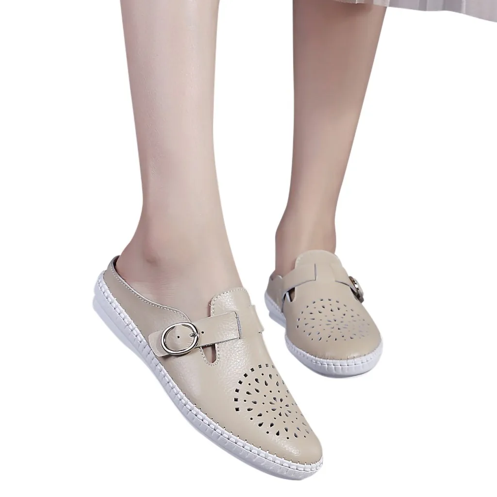 Hollow Out Buckle Strap Flats Shoes 