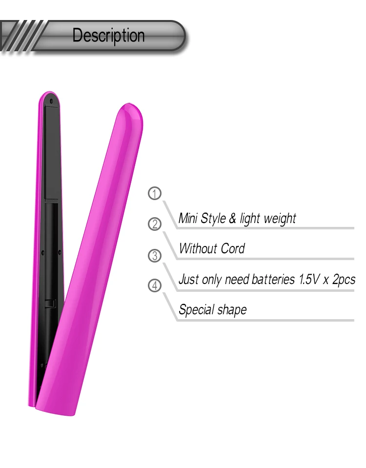 Rechargeable Wireless Flat Iron Hair Iron