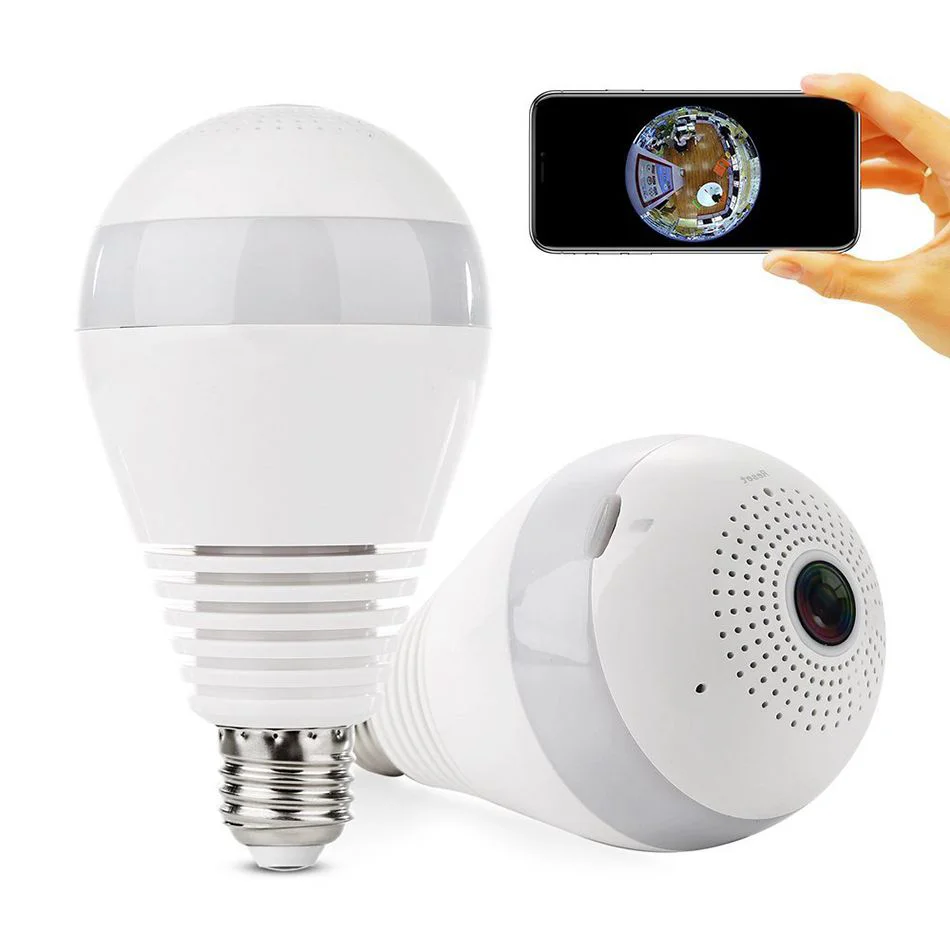 1080p 2mp Wifi Light Bulb Camera Home Security Indoor Wifi Cctv