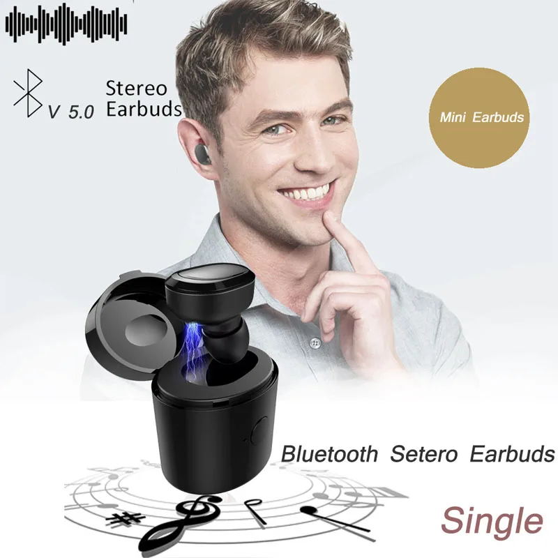 TWS 5.0 headphones sports in-Ear mini headset auto single wireless earphone - ANKUX.COM