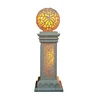 H1320mm Sandstone Outdoor Garden LED Light Post for Garden Ornament
