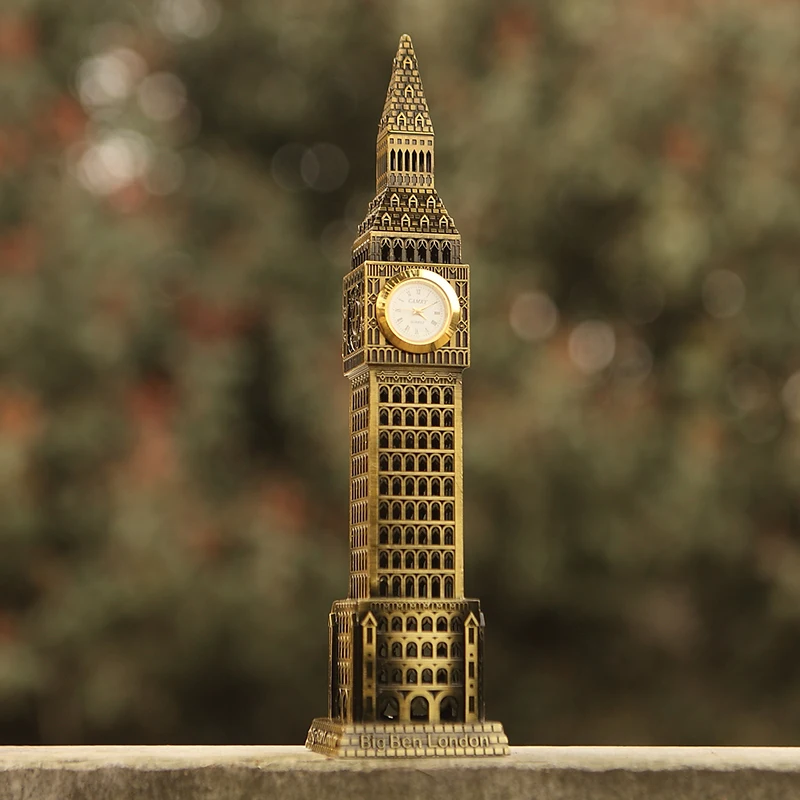 London Big Ben Tower Large Metal Big Ben Real Clock British Souvenir Gift 23 cm 