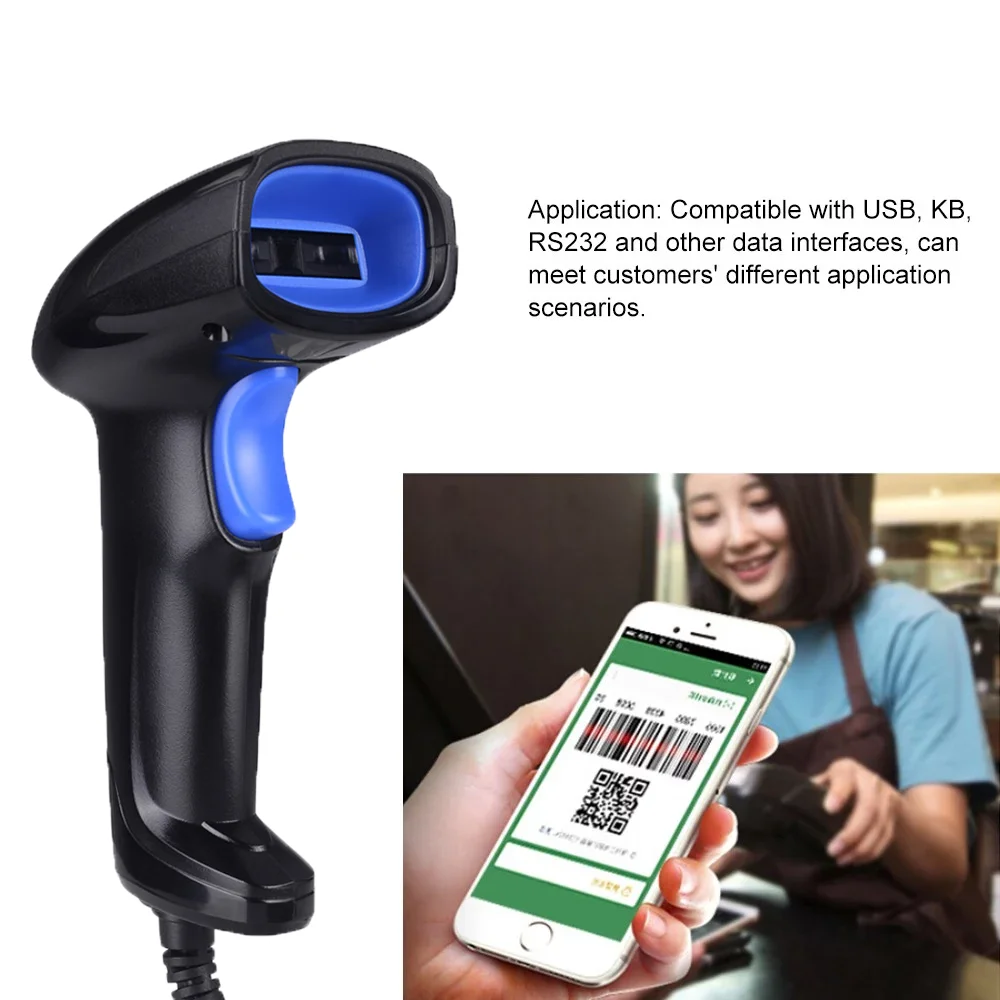 New Design 1D QR 2D Blue tooth Barcode Scanners Cordless Handheld Bar Code Reader Android IOS LINUX MAC Use
