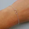 LYB0070 Two Tiny Linked Hearts Sterling Silver Bracelet