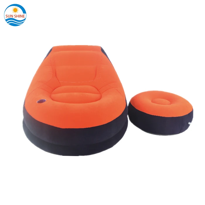 New arrivals portable inflatable chair inflatable  reclining chair flocked air lounge sofa set