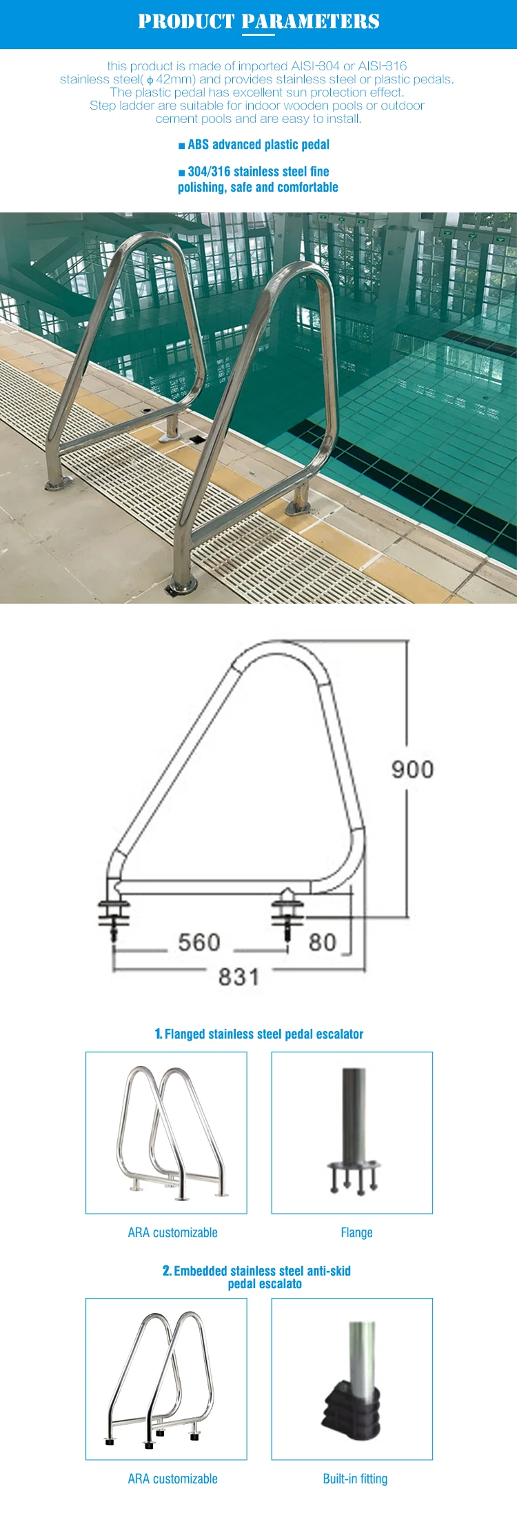 Stainless Steel Removable Swimming Pool Handrail Buy Removable
