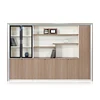 Cheap modern office furniture 2 meters height MDF bookcase 7 doors wood office filing cabinet
