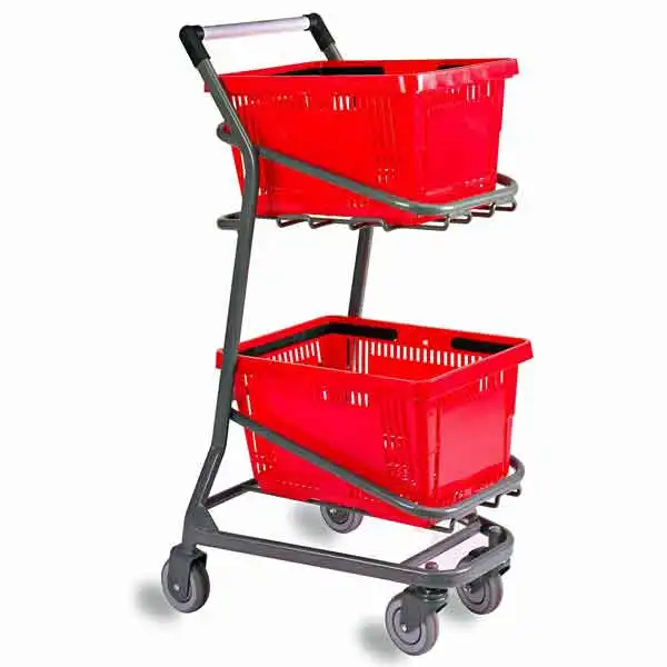 Double Layer Supermarket Shopping Trolley Cart Buy Double Layer