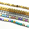 HB3143 Silver ,gold,rainblow,bronze plated hematite stone hexagonal beads