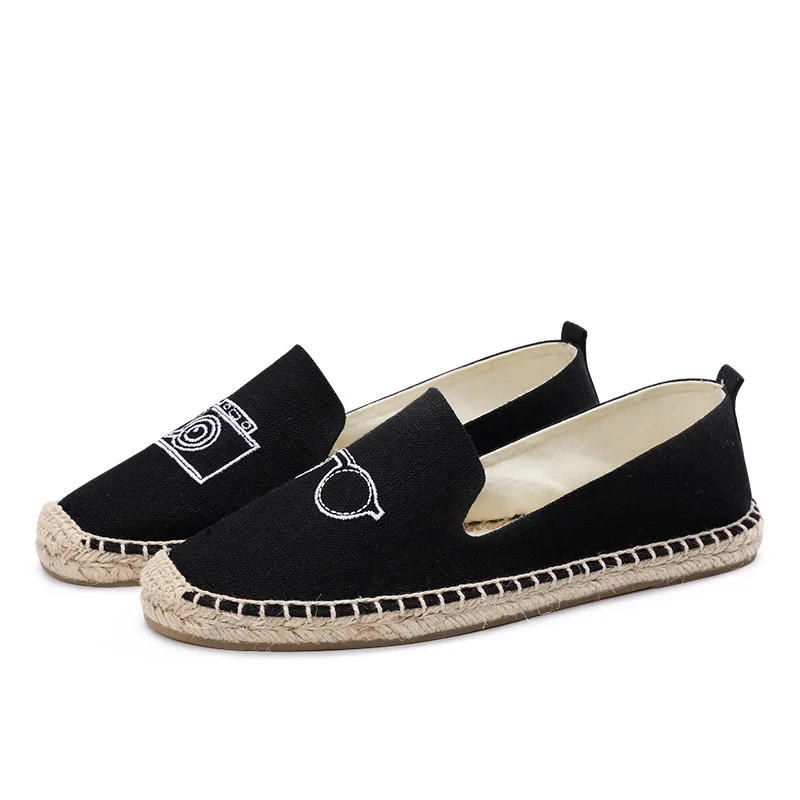 Wholesale Embroider Design Slip On Casual Shoes Woman's Jute