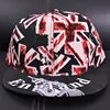 5 panels print different symbols and marks Snapback Cap Flat Hip Hop Cap