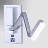 Brushed Nickel Adjustable LED Wall Lamp with one convenience outlet and on/off rocker switch at back plate
