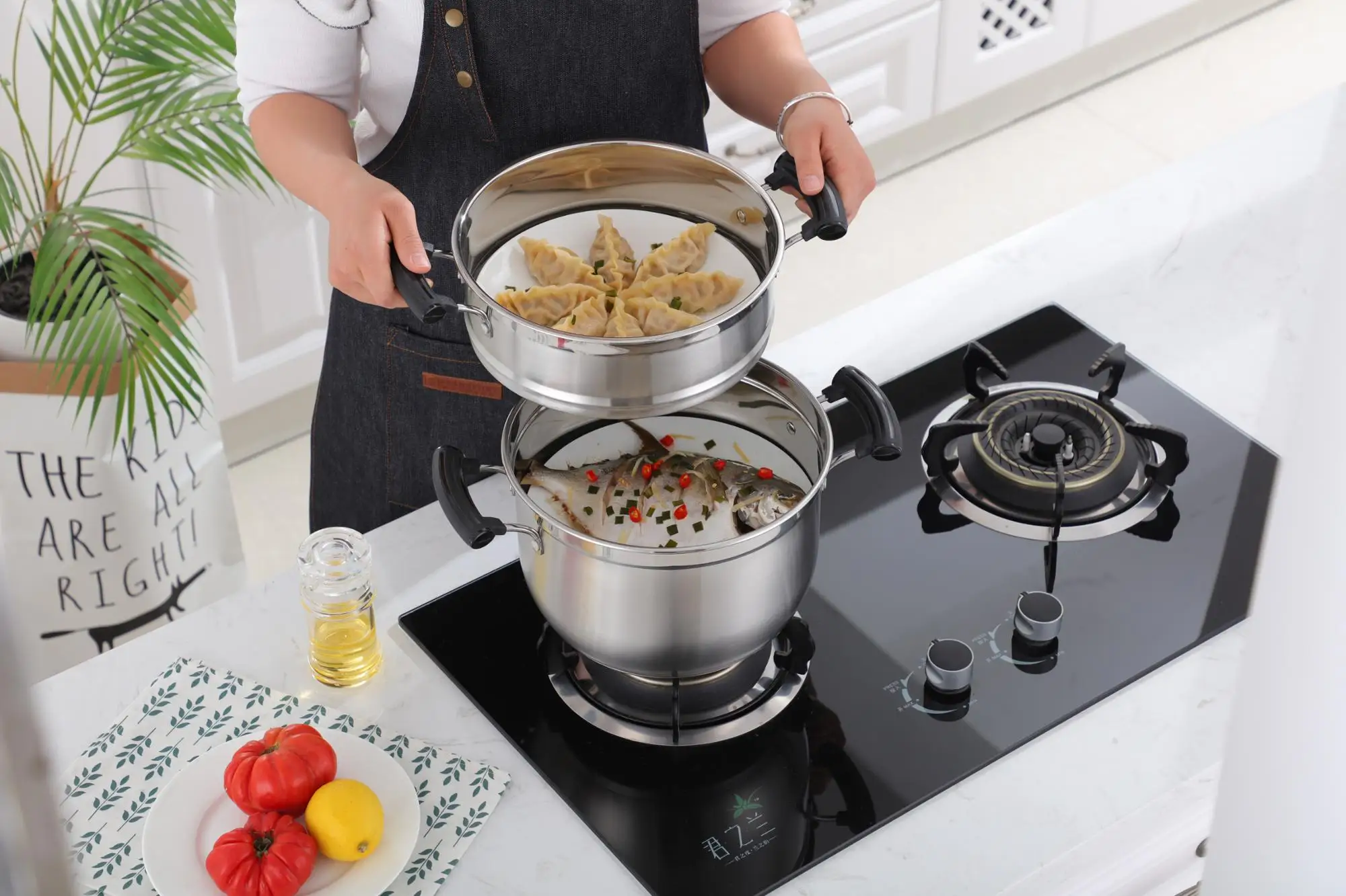 High Quality Korean Soup Pot Steam Cooking Pot Large Stainless Steel