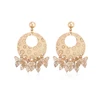 28889 fashionable special imitation women jewelry big round 18k gold earring designs pakistani without stone