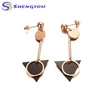 Stainless Steel Triangles And Circles Drop Earrings Women
