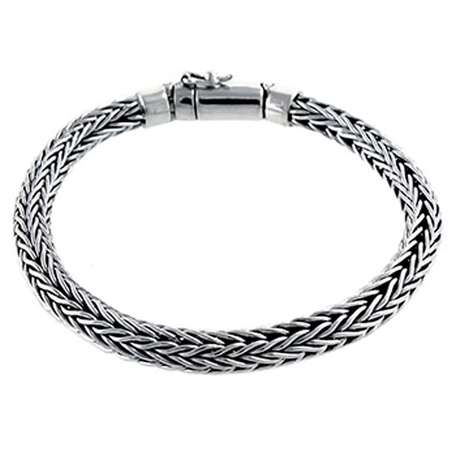 Brand New 925 Stering Silver Heavy Bali Braid Black Oxidized 4 mm x 22 inch Womens Code : 2AA14 Mens Necklace Silver Jewelry Thailand