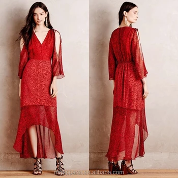 vestido de seda vermelho