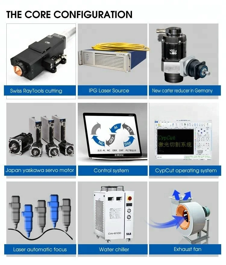 700w,1kw,1500w,2kw,3kw,4kw,6kw,12kw Fiber Laser Cutting Machine With