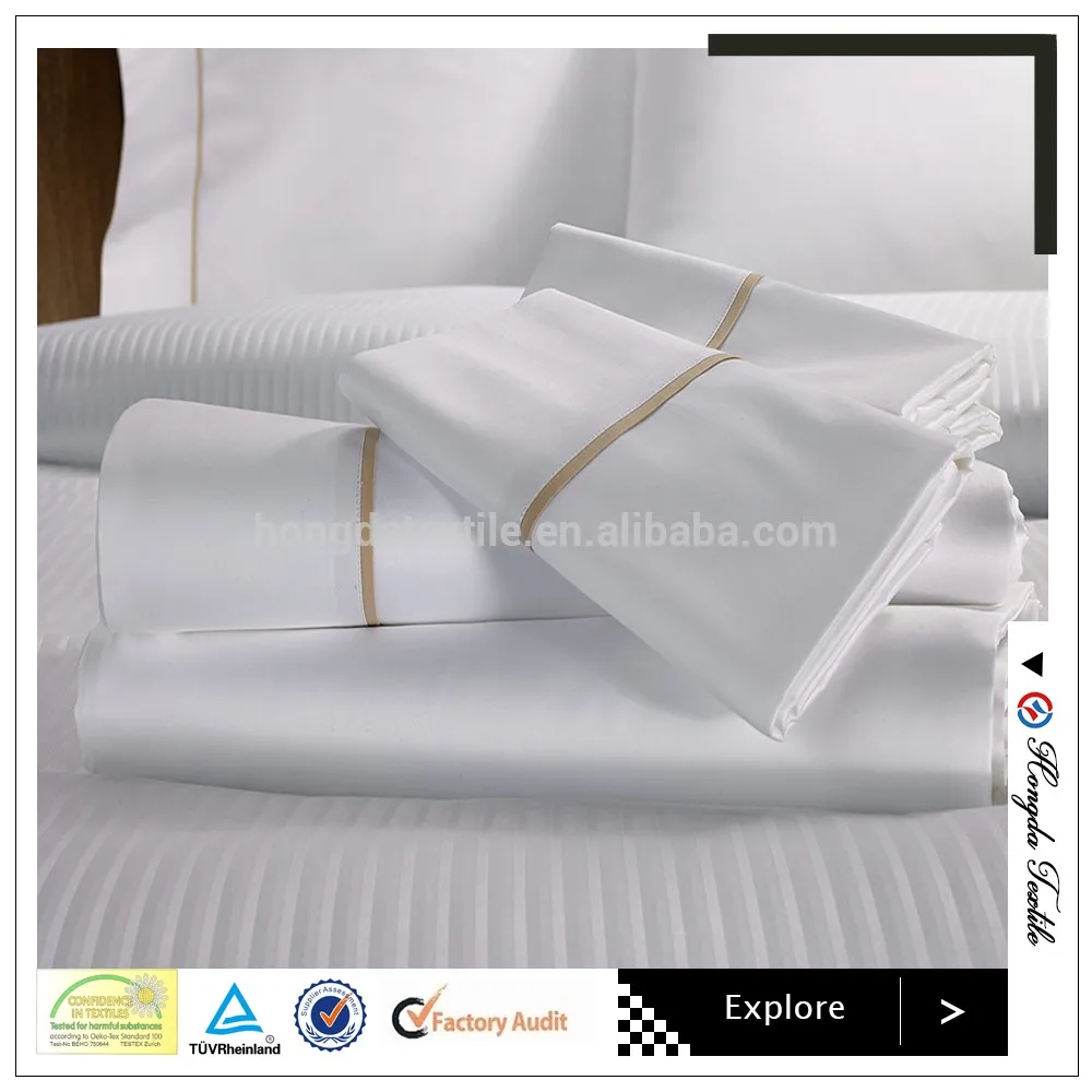 Luxury Hotel Bedding 100% Cotton Bedsheet / Bed Sheets Bedding Set ...