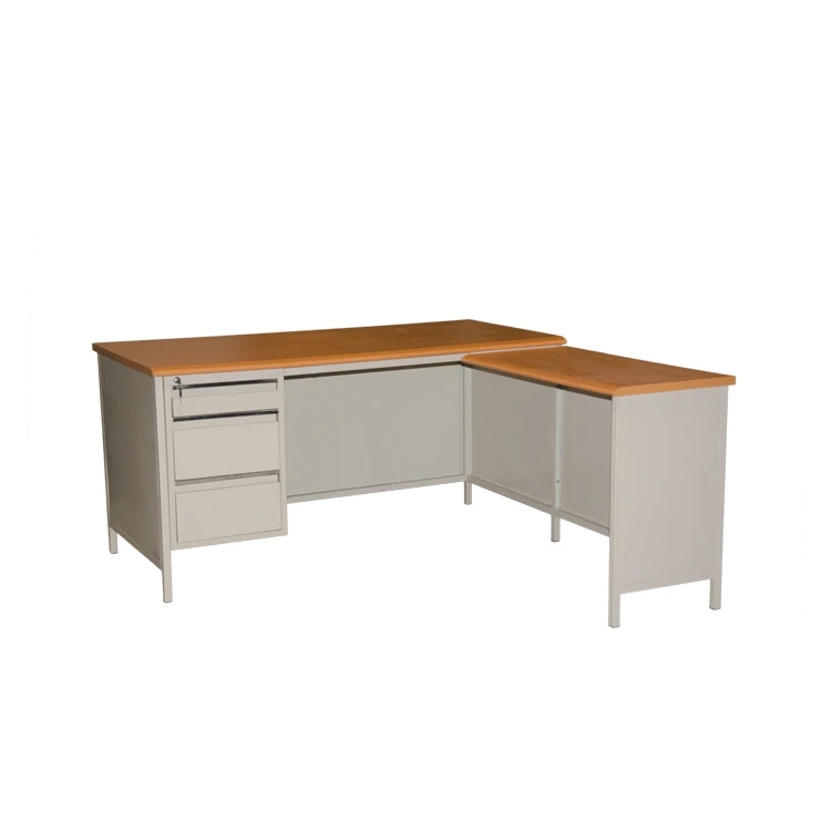 Bureau en forme de L de meubles de bureau en métal avec le verrouillage