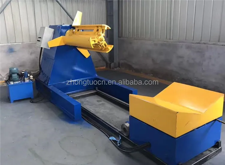 Hydraulic decoiler for roll forming machine