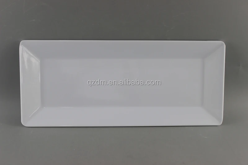 White Melamine Square Tray Plastic Rectangle Tray Tableware