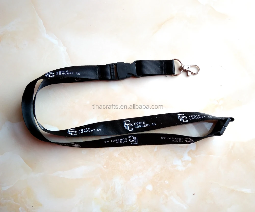 Latest Design Cheap Black Lanyard With Two Different Plastic Bulk - Buy ...