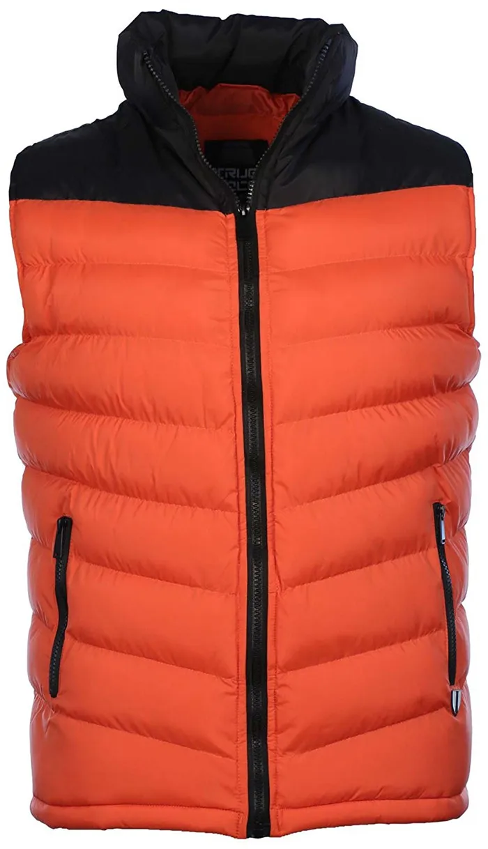 Wholesale Puffer Vest Down Vest Mens Quilted Jacket Sleeveless Zip Jacket 100 Polyester Cheap 4856