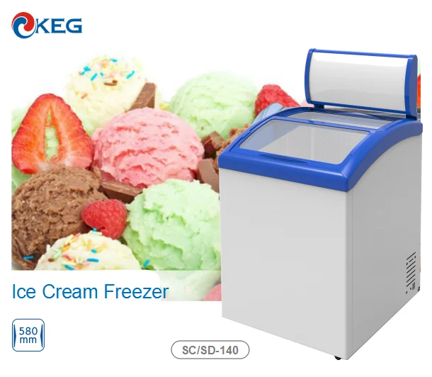 sliding door ice cream freezer