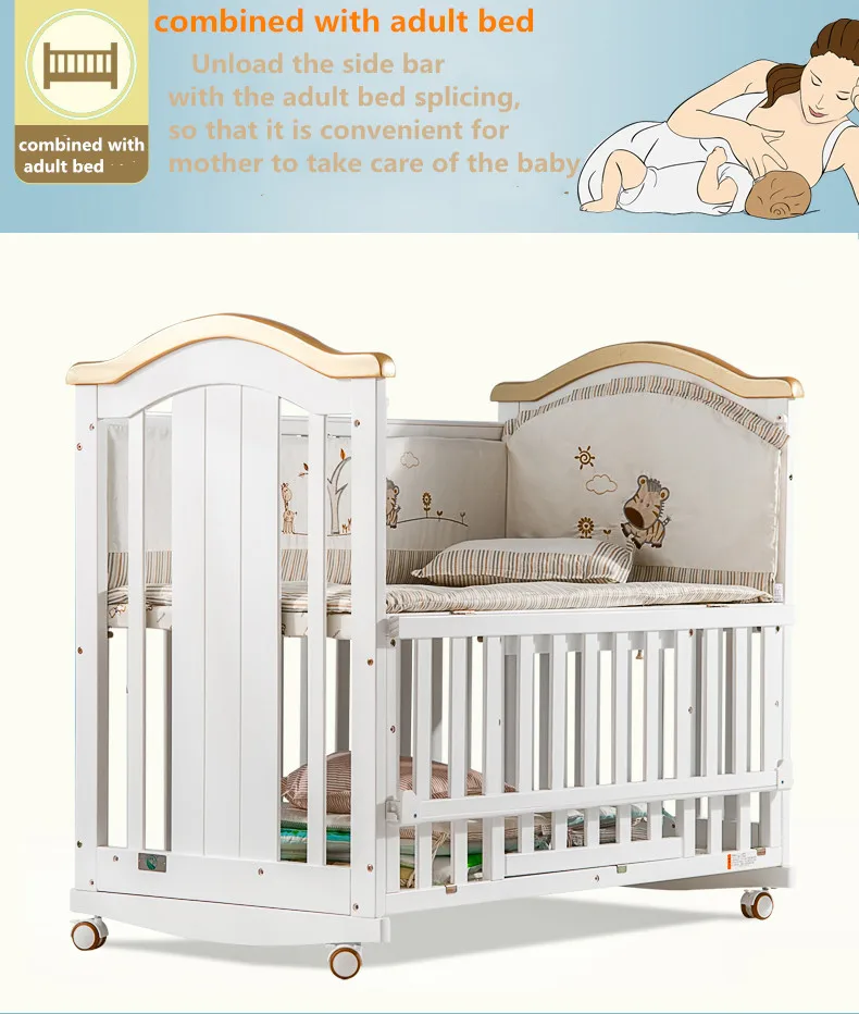 Beautiful Cot Gentle Rocking Convertible Baby Bed/baby Cot Bed/ Baby